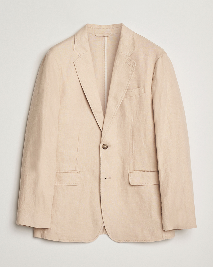 Herr | Kavajer | GANT | Slim Fit Garment Dyed Linen Blazer Dry Sand