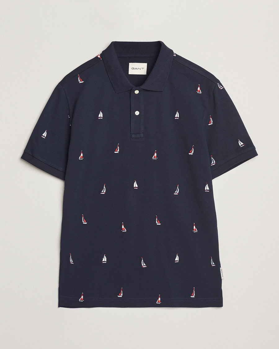 Herr | Pikéer | GANT | Embroidered Sailing Polo Evening Blue
