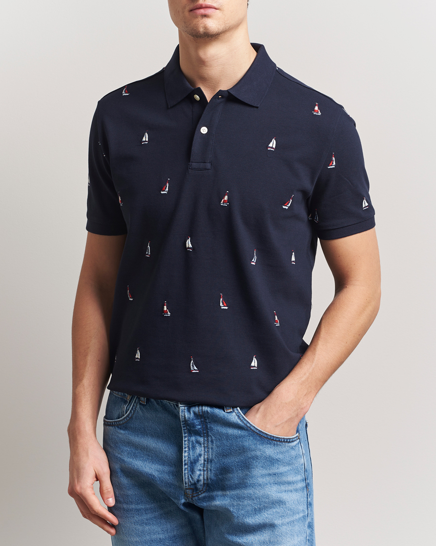Herr | Pikéer | GANT | Embroidered Sailing Polo Evening Blue