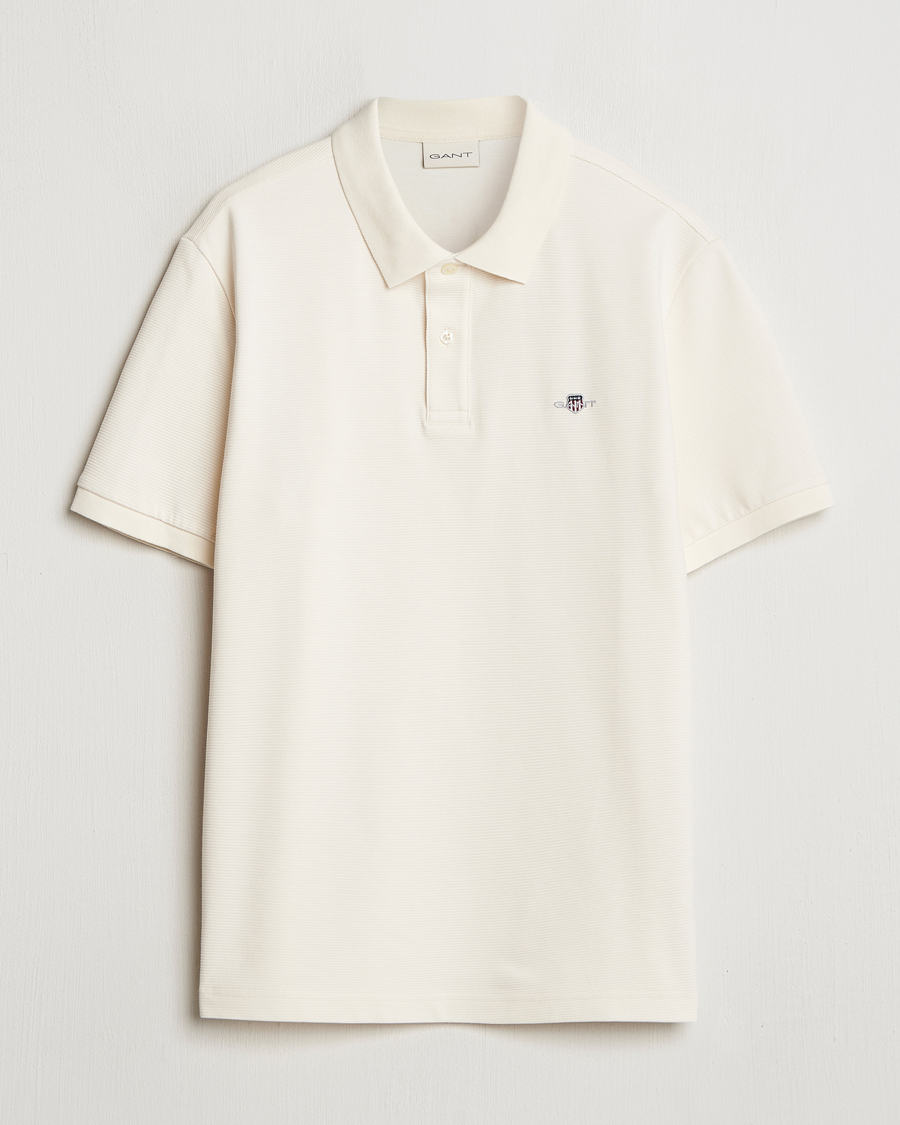 Herr | Pikéer | GANT | Textured Polo Cream