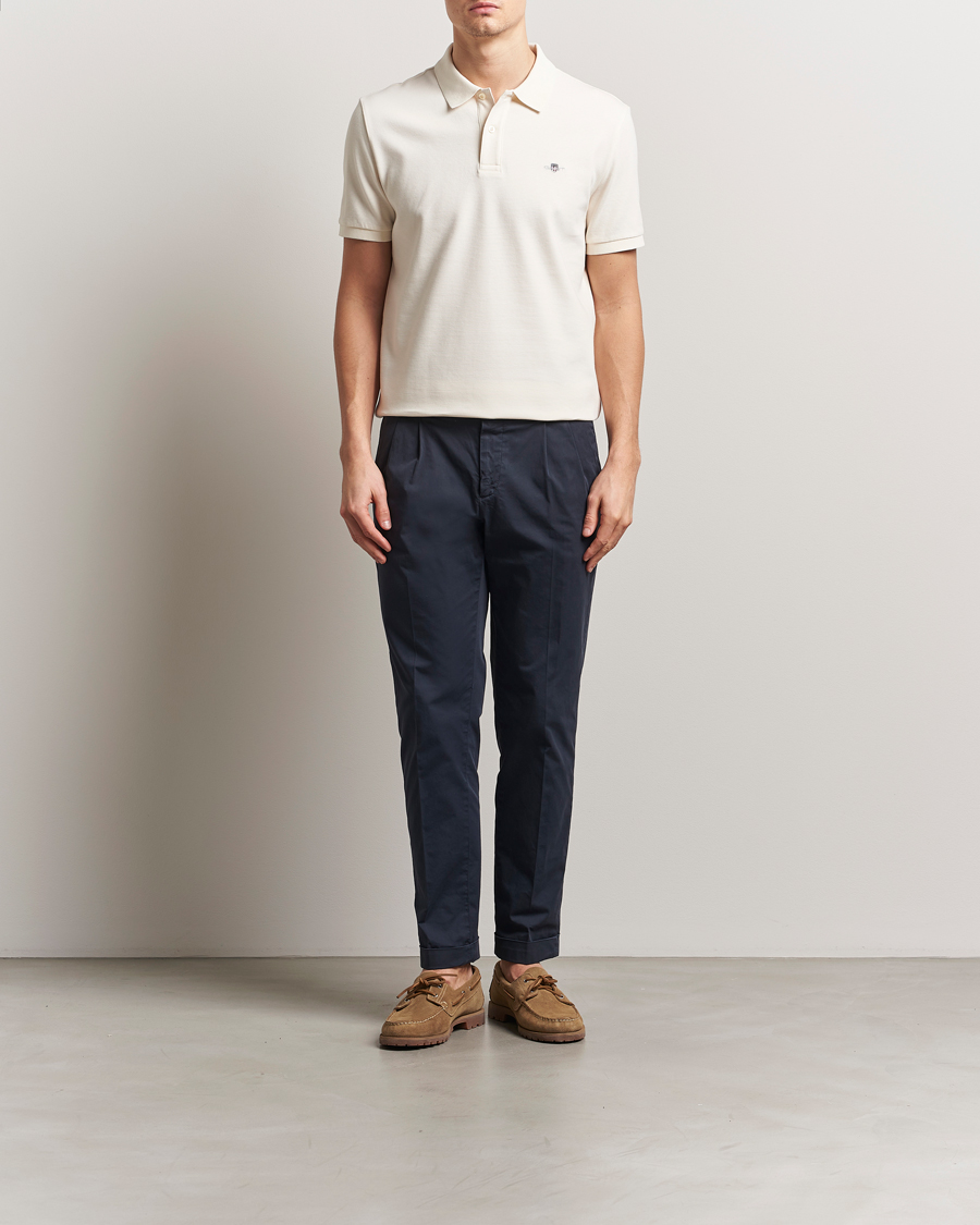Herr | Pikéer | GANT | Textured Polo Cream