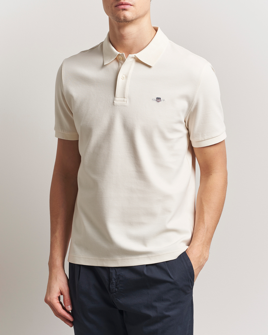 Herr | Pikéer | GANT | Textured Polo Cream