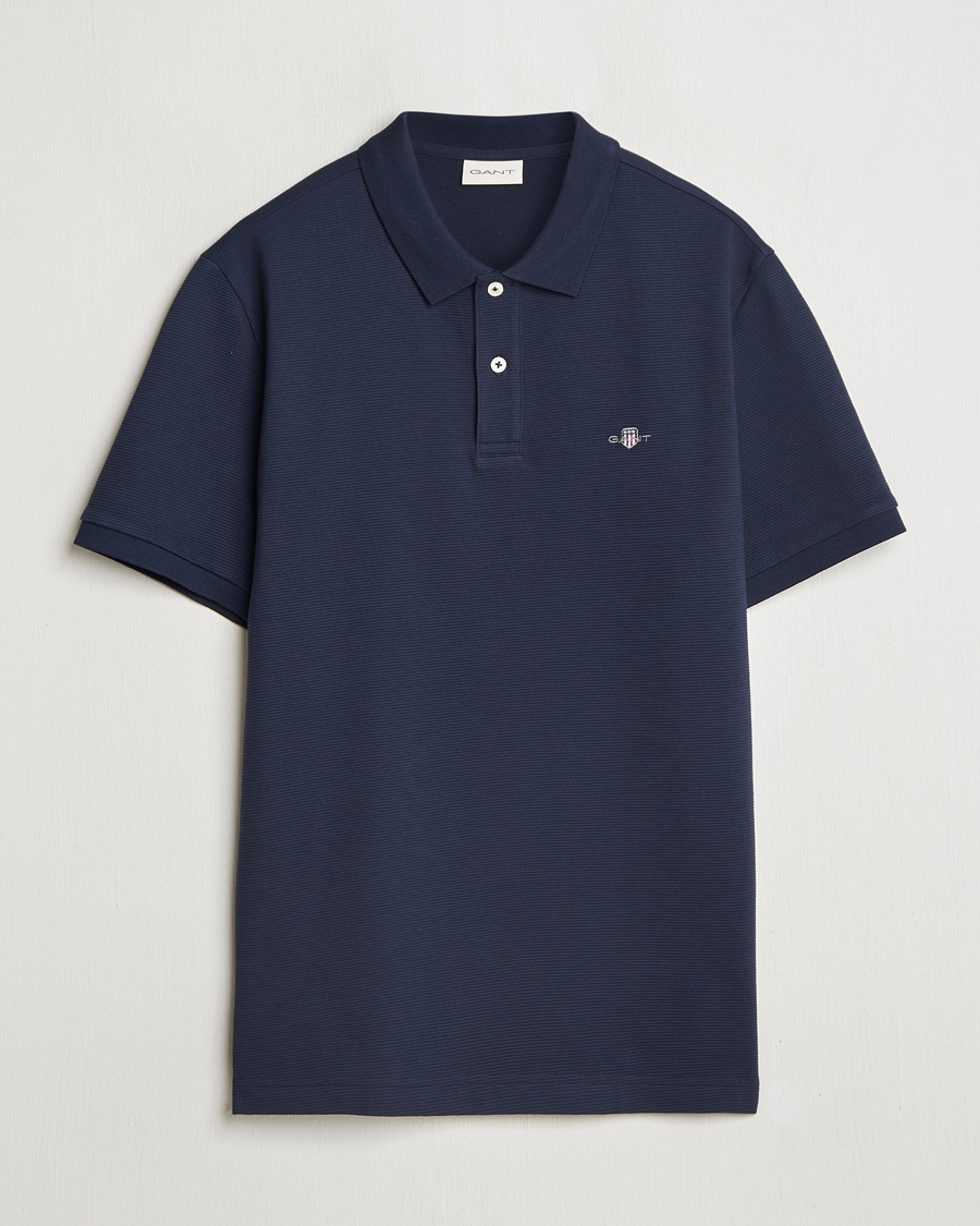 Herr | Pikéer | GANT | Textured Polo Evening Blue