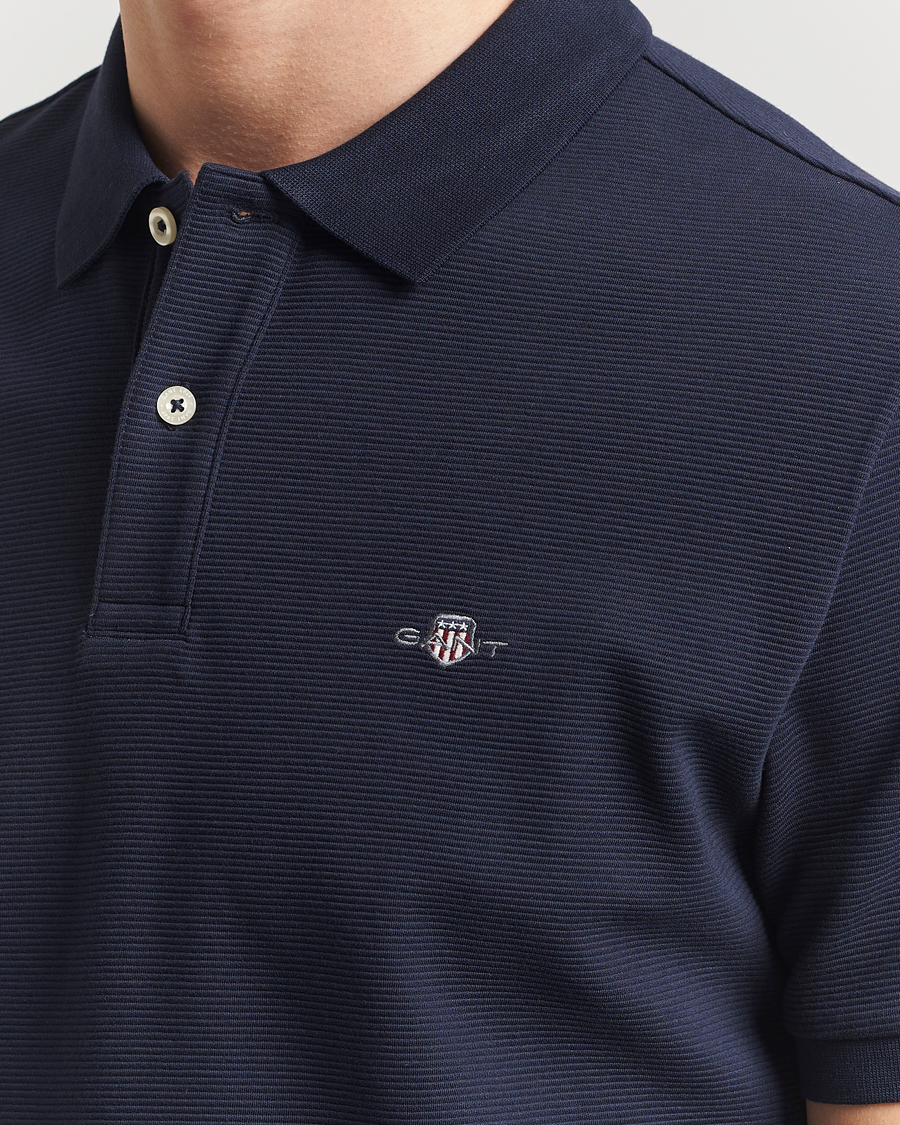 Herr | Pikéer | GANT | Textured Polo Evening Blue