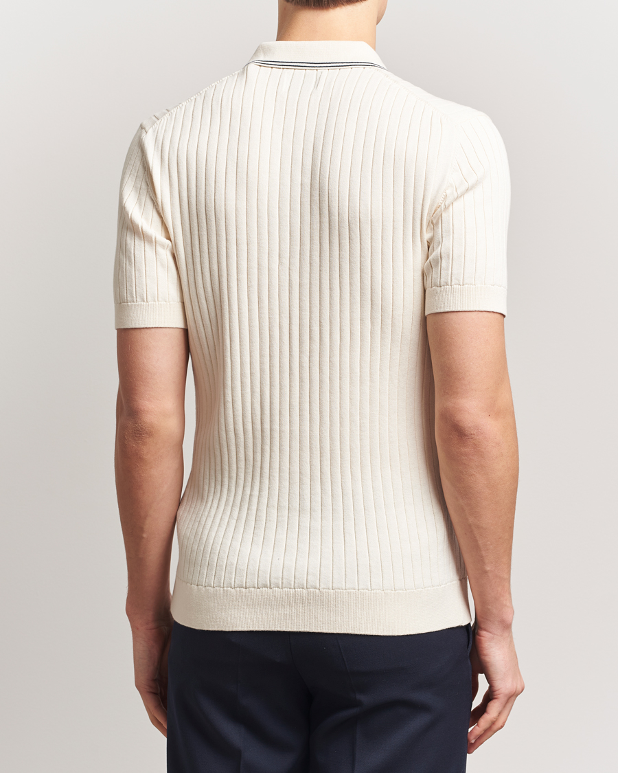 Herr | Pikéer | GANT | Ribbed Cotton Knitted Polo Cream