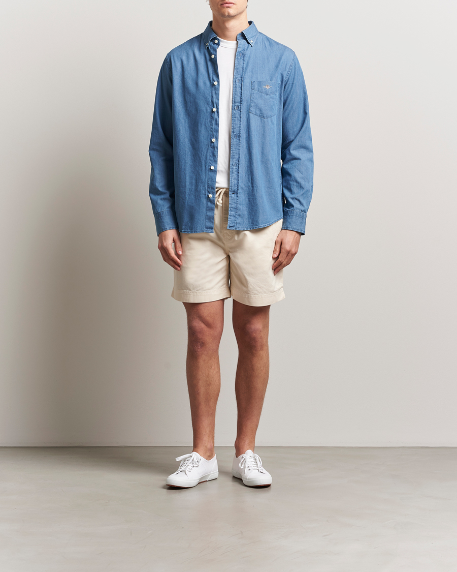 Herr | Shorts | GANT | Regular Sunfaded Drawstring Shorts Cream