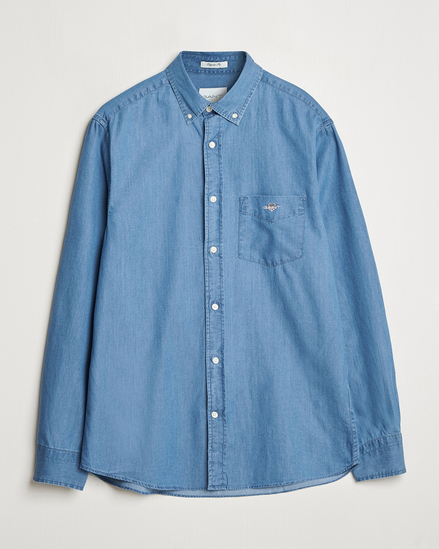 Herr | Skjortor | GANT | Regular Fit Denim Shirt Semi Light Blue