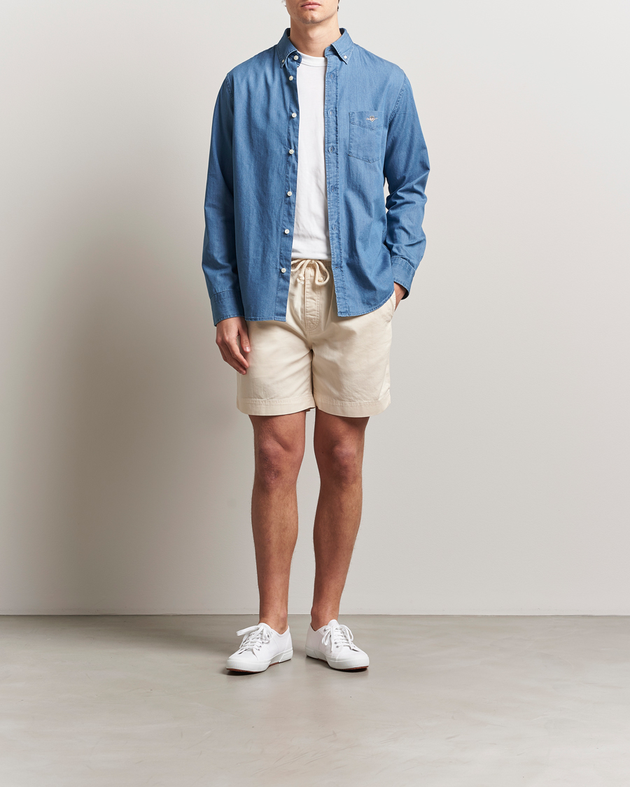 Herr | Skjortor | GANT | Regular Fit Denim Shirt Semi Light Blue