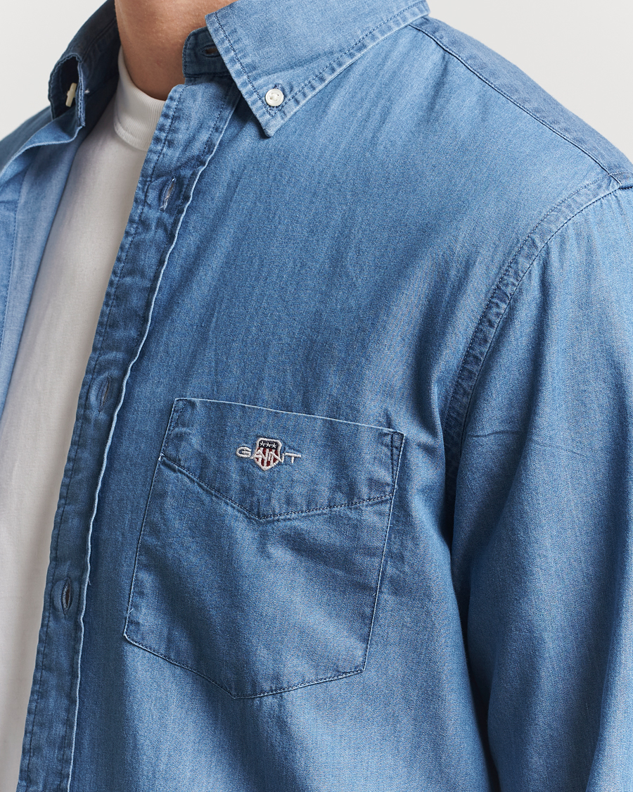 Herr | Skjortor | GANT | Regular Fit Denim Shirt Semi Light Blue