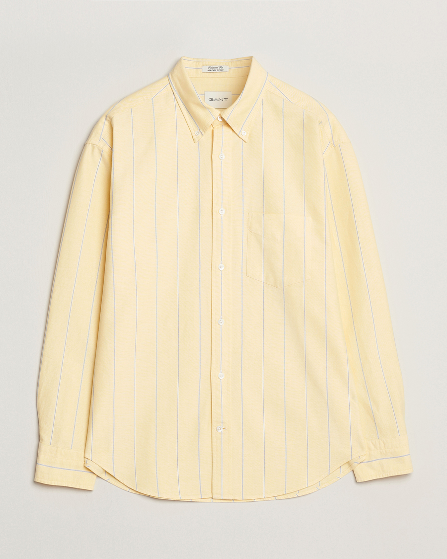 Herr | Skjortor | GANT | Regular Fit Heritage Oxford Striped Shirt Banana Yellow
