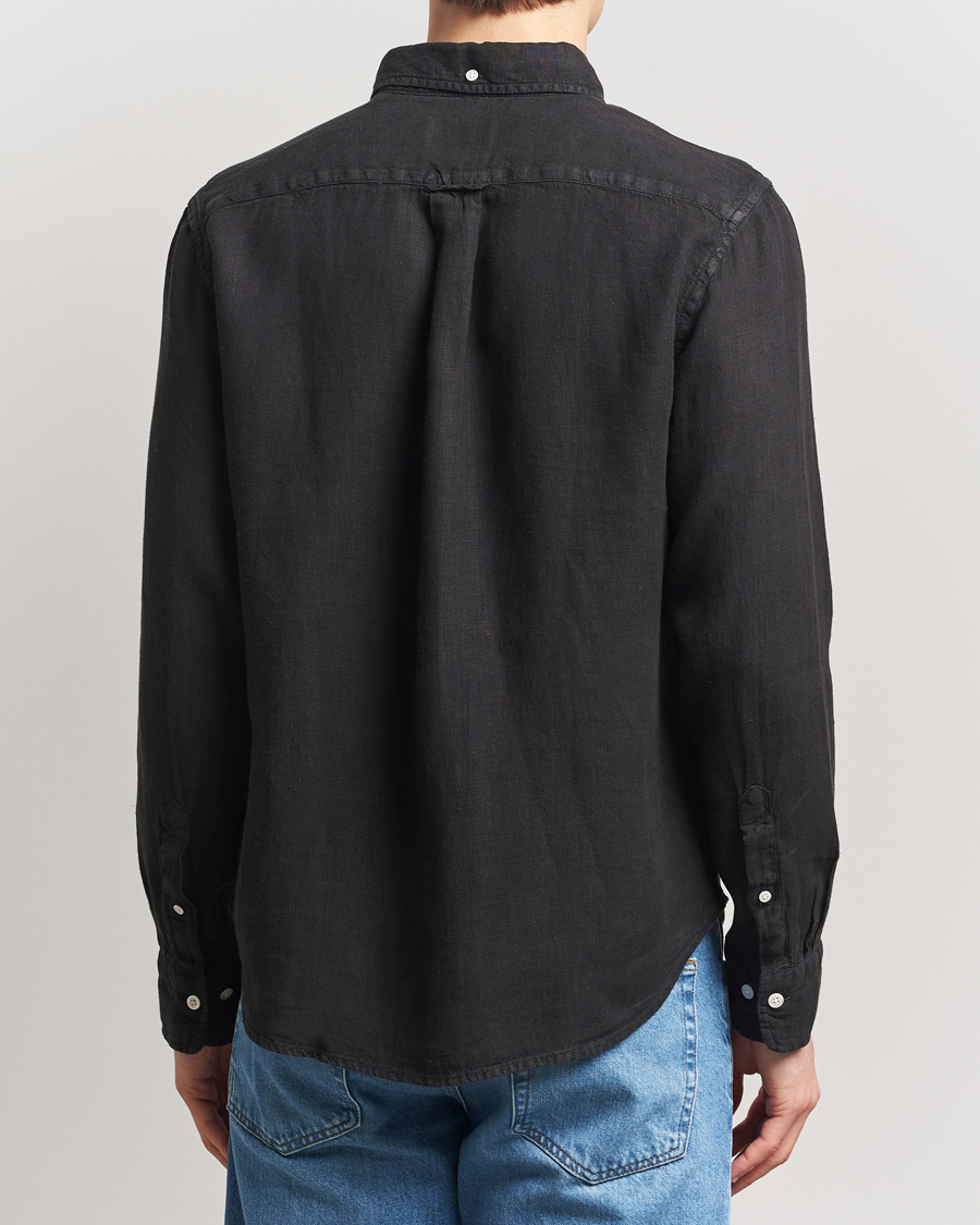 Herr | Skjortor | GANT | Regular Fit Garment Dyed Linen Shirt Black