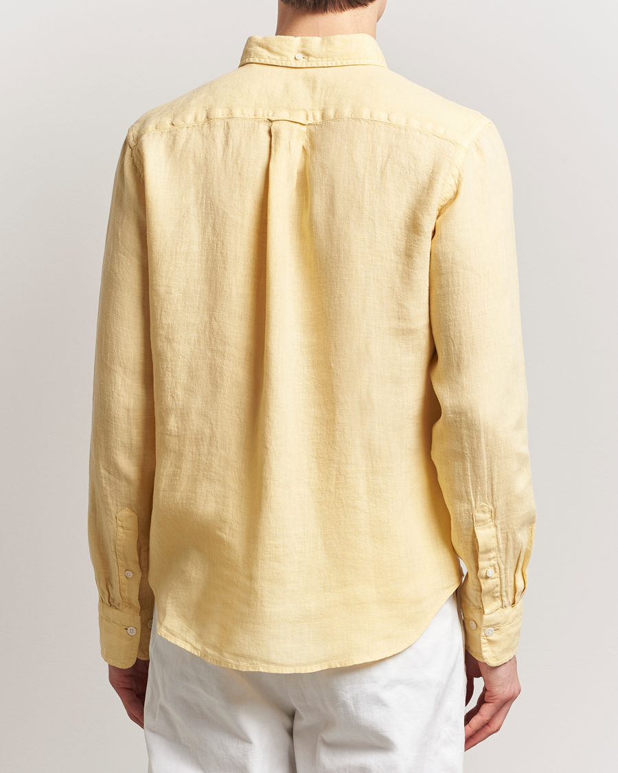 Herr | Skjortor | GANT | Regular Fit Garment Dyed Linen Shirt Dusty Yellow