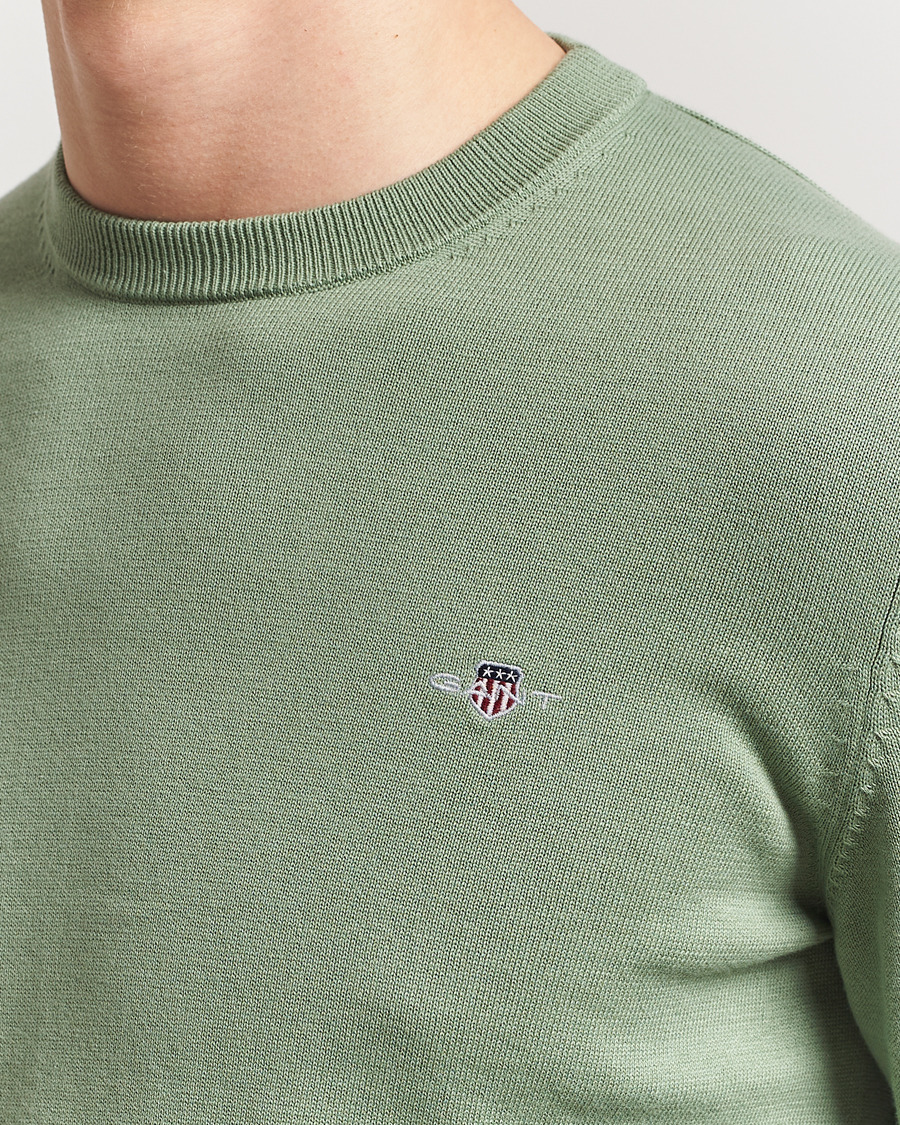 Herr | Tröjor | GANT | Classic Cotton Crew Neck Kalamata Green