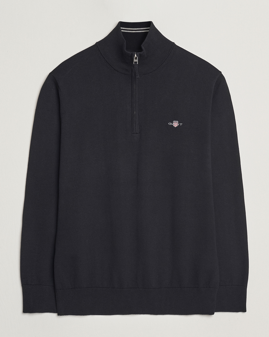 Herr | Tröjor | GANT | Classic Cotton Half Zip Black