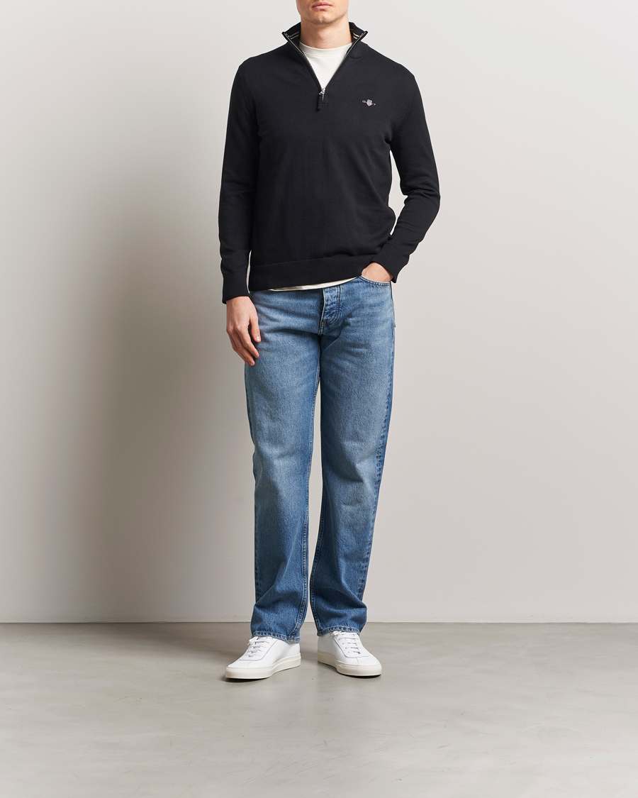 Herr | Tröjor | GANT | Classic Cotton Half Zip Black