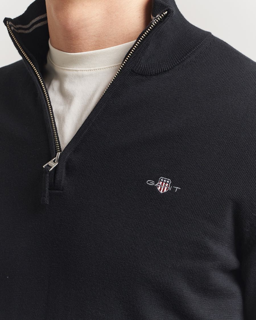 Herr | Tröjor | GANT | Classic Cotton Half Zip Black