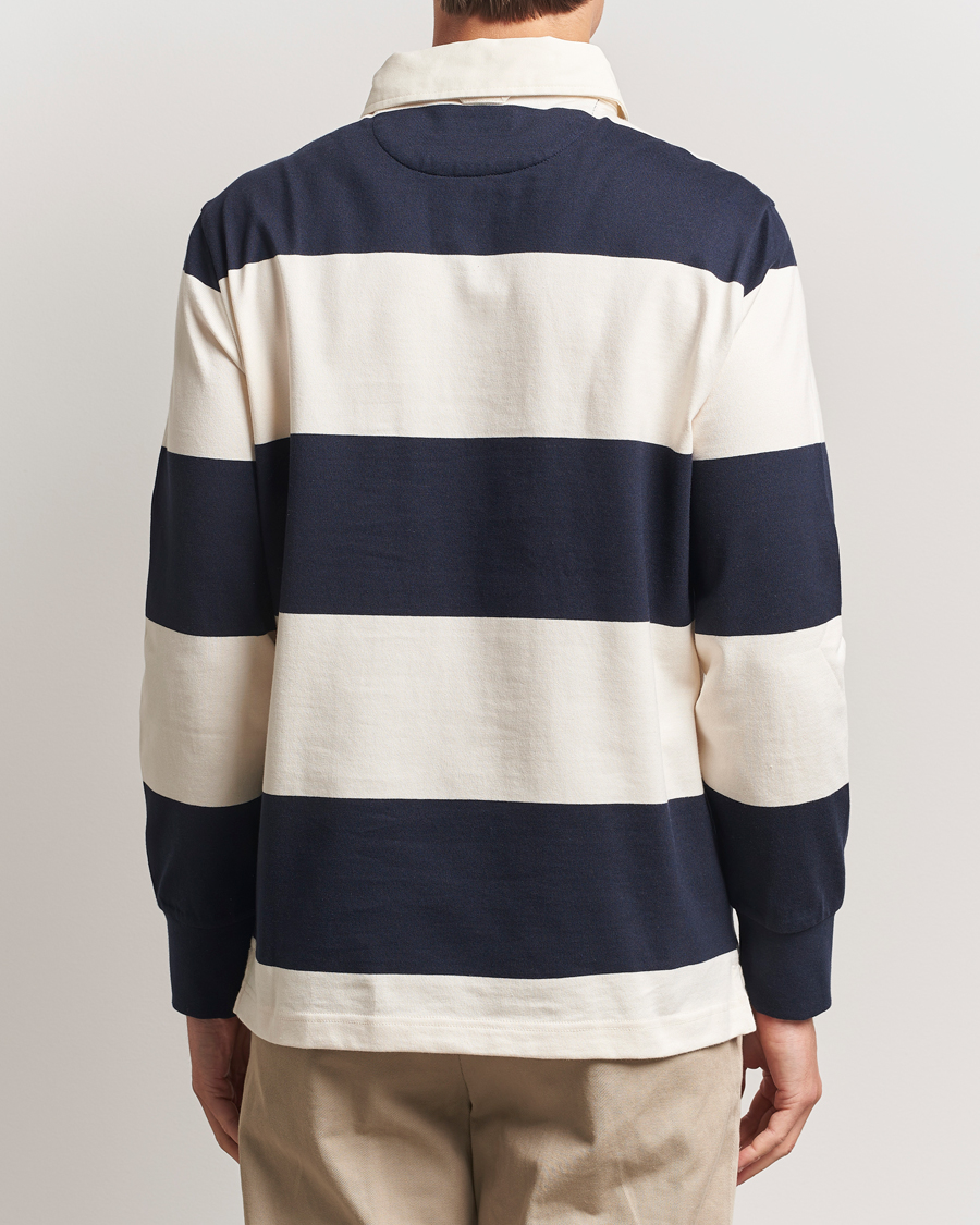 Herr | Tröjor | GANT | Barstriped Rugger Evening Blue
