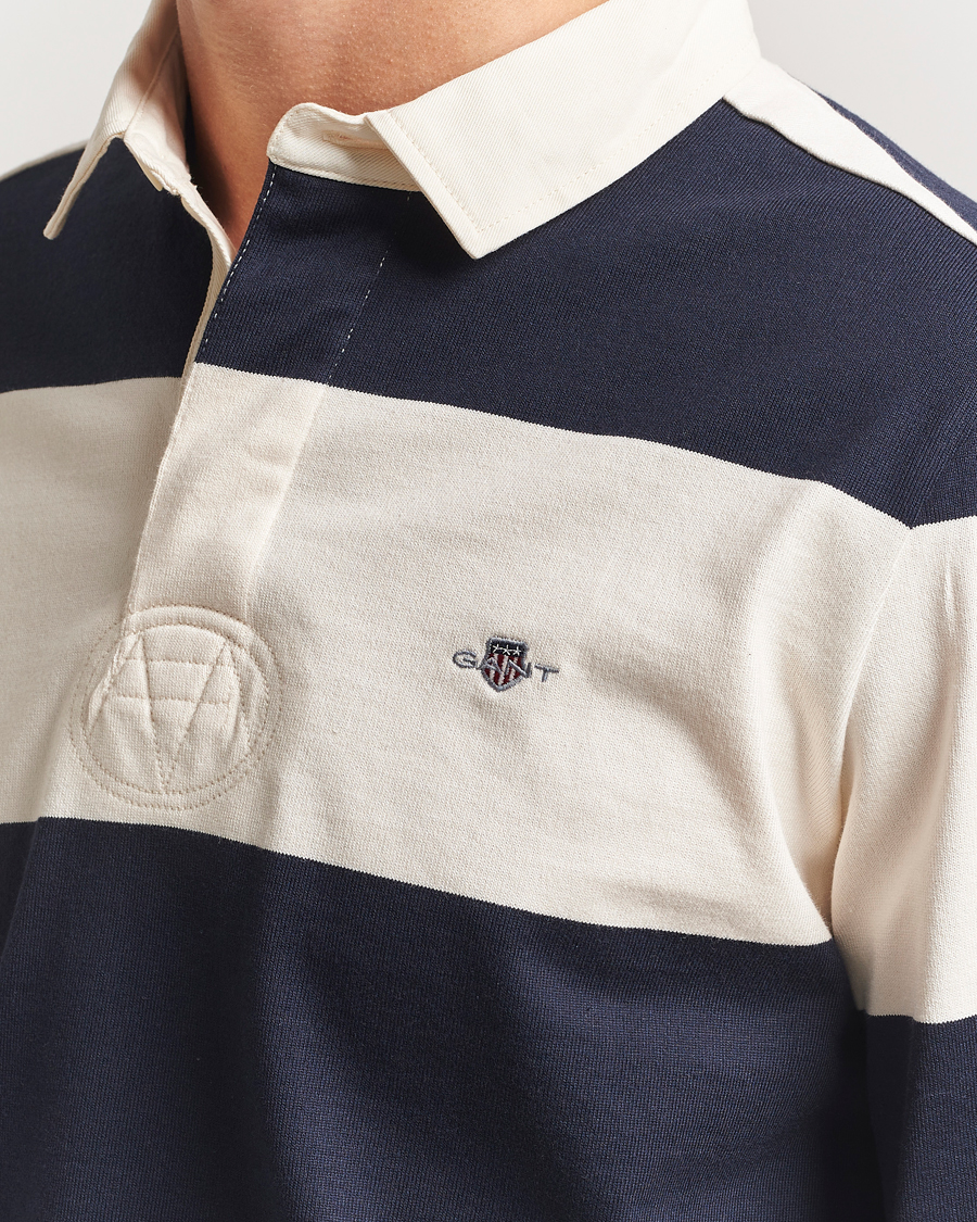 Herr | Tröjor | GANT | Barstriped Rugger Evening Blue