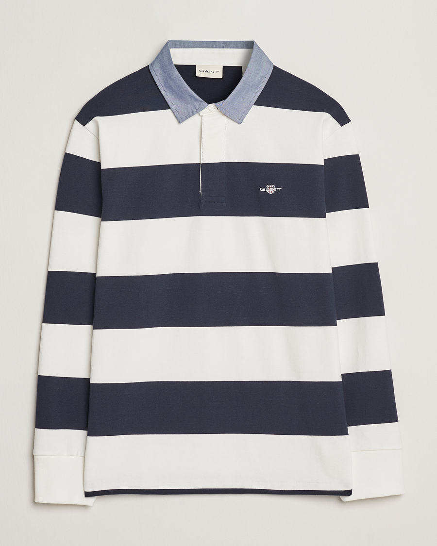 Herr | Tröjor | Gant | Chambray Barstriped Rugger Eggshell