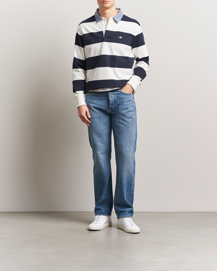 Herr | Tröjor | Gant | Chambray Barstriped Rugger Eggshell