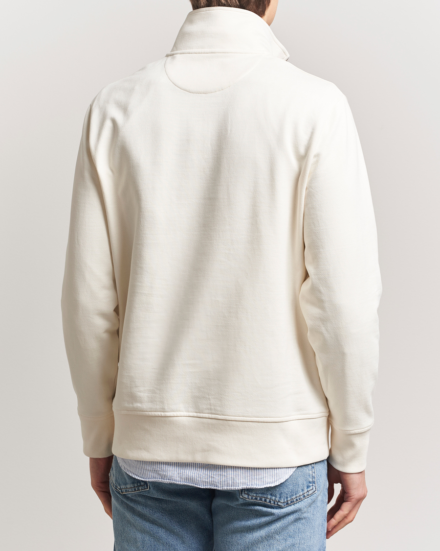 Herr | Tröjor | GANT | Script Graphic Half Zip Sweater Cream