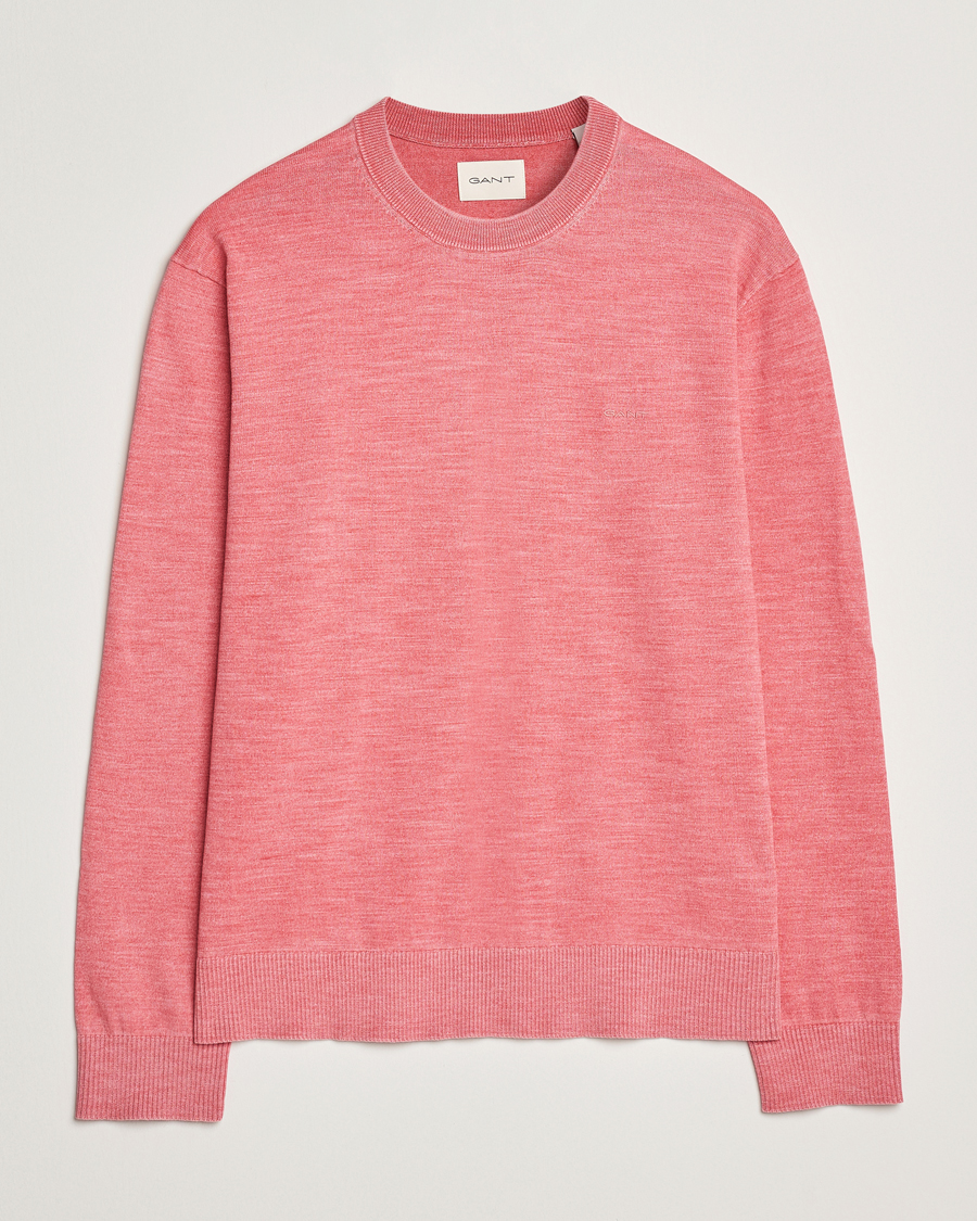 Herr | Tröjor | GANT | Sunfaded Crew Neck Sweater Watermelon Red