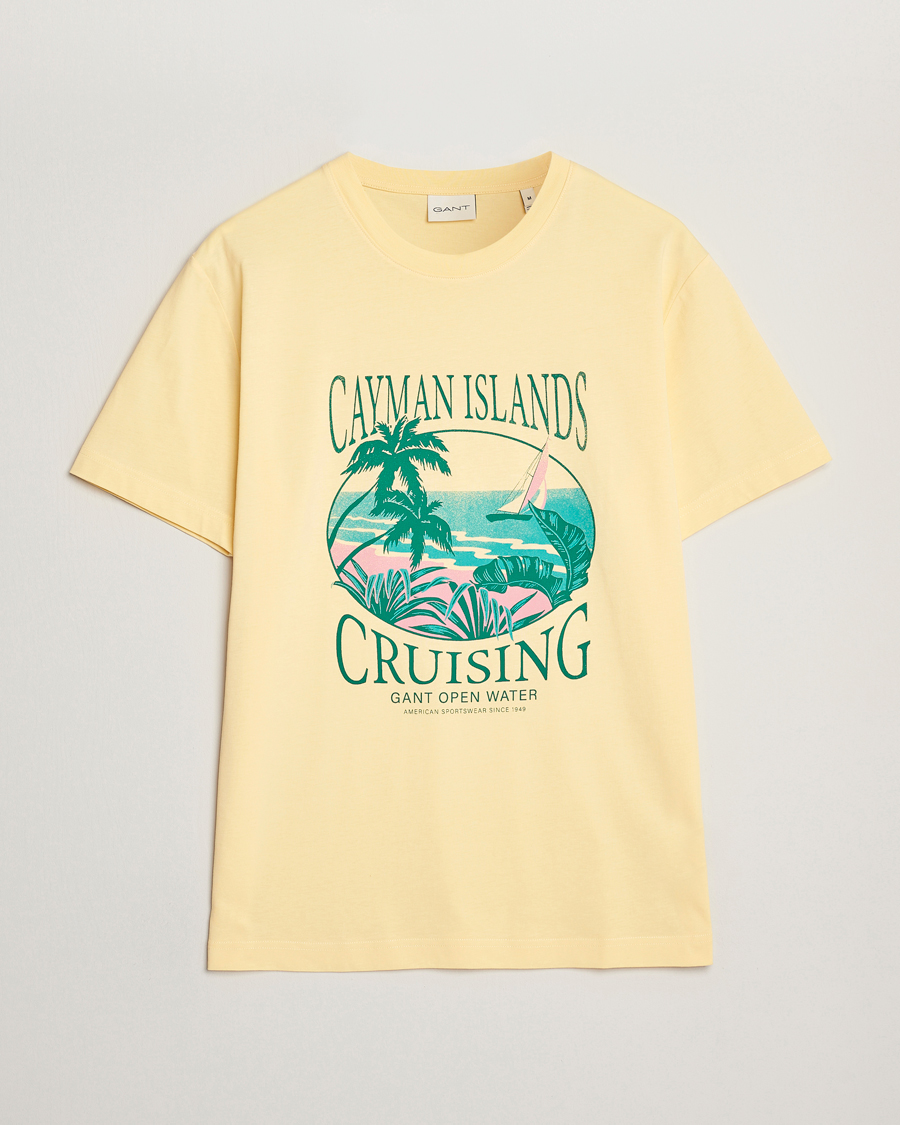 Herr | T-Shirts | GANT | Printed T-Shirt Dusty Yellow