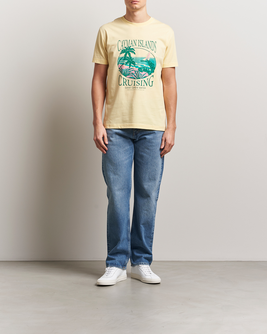 Herr | T-Shirts | GANT | Printed T-Shirt Dusty Yellow