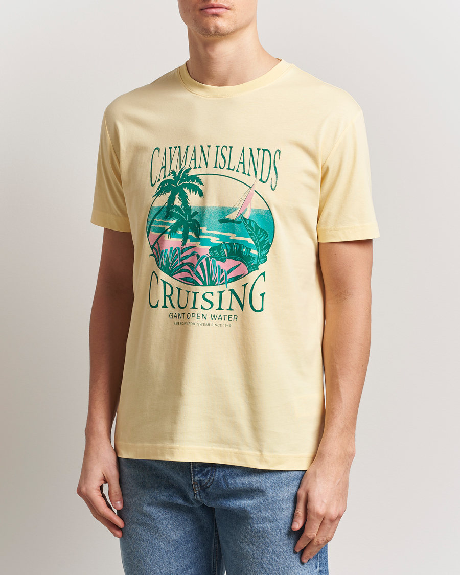 Herr | T-Shirts | GANT | Printed T-Shirt Dusty Yellow