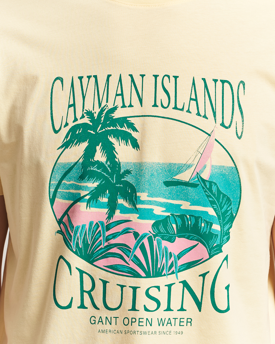 Herr | T-Shirts | GANT | Printed T-Shirt Dusty Yellow