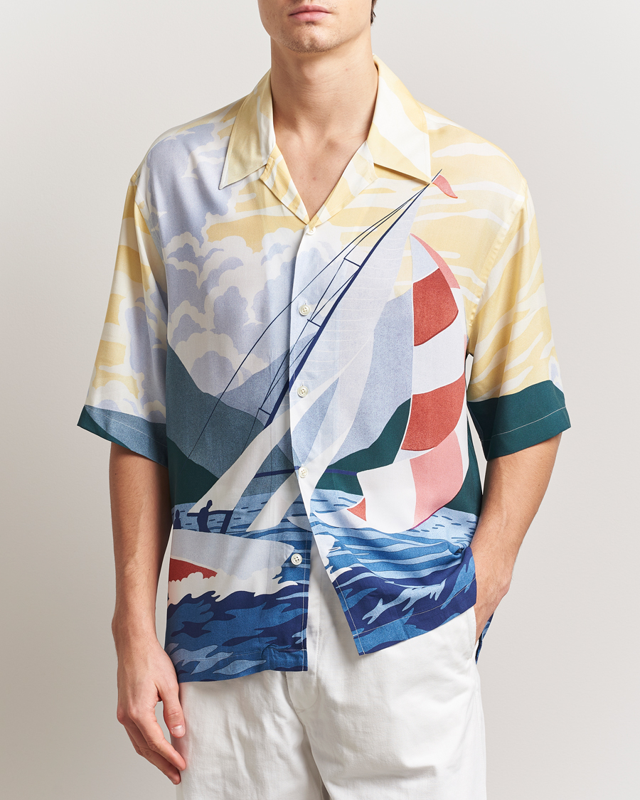 Herr | Skjortor | GANT | Relaxed Fit Scenery Sailing Short Sleeve Shirt Multi