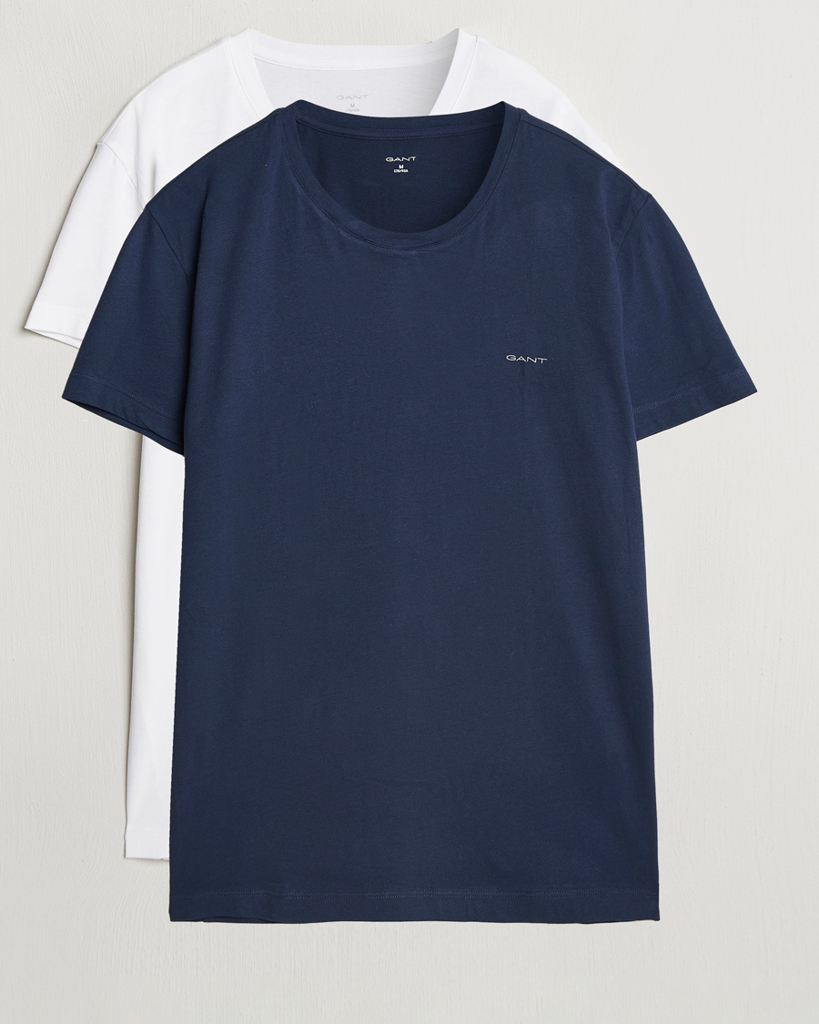 Herr | T-Shirts | Gant | 2-Pack Crew Neck T-Shirt Navy/White