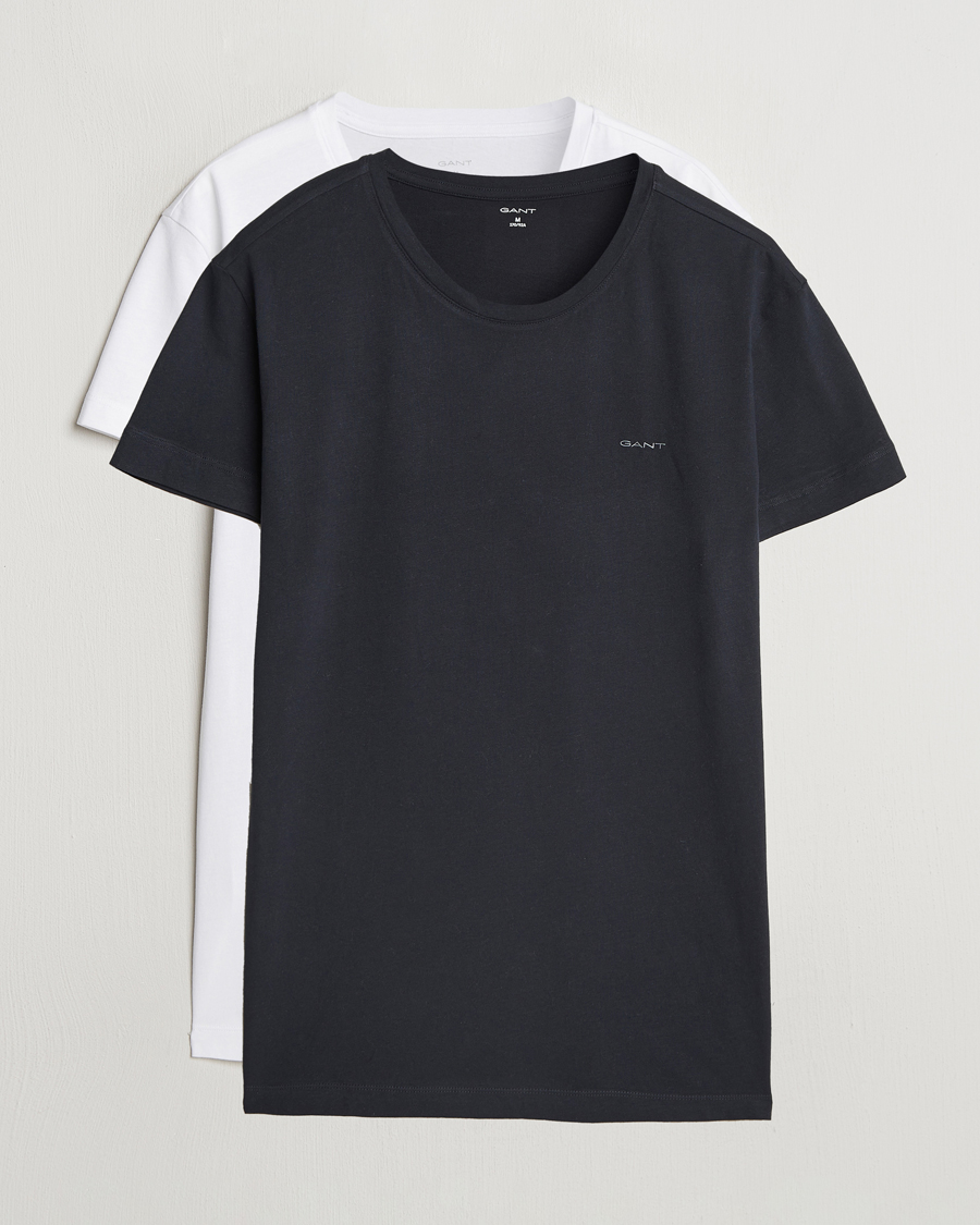 Herr | T-Shirts | Gant | 2-Pack Crew Neck T-Shirt Black/White