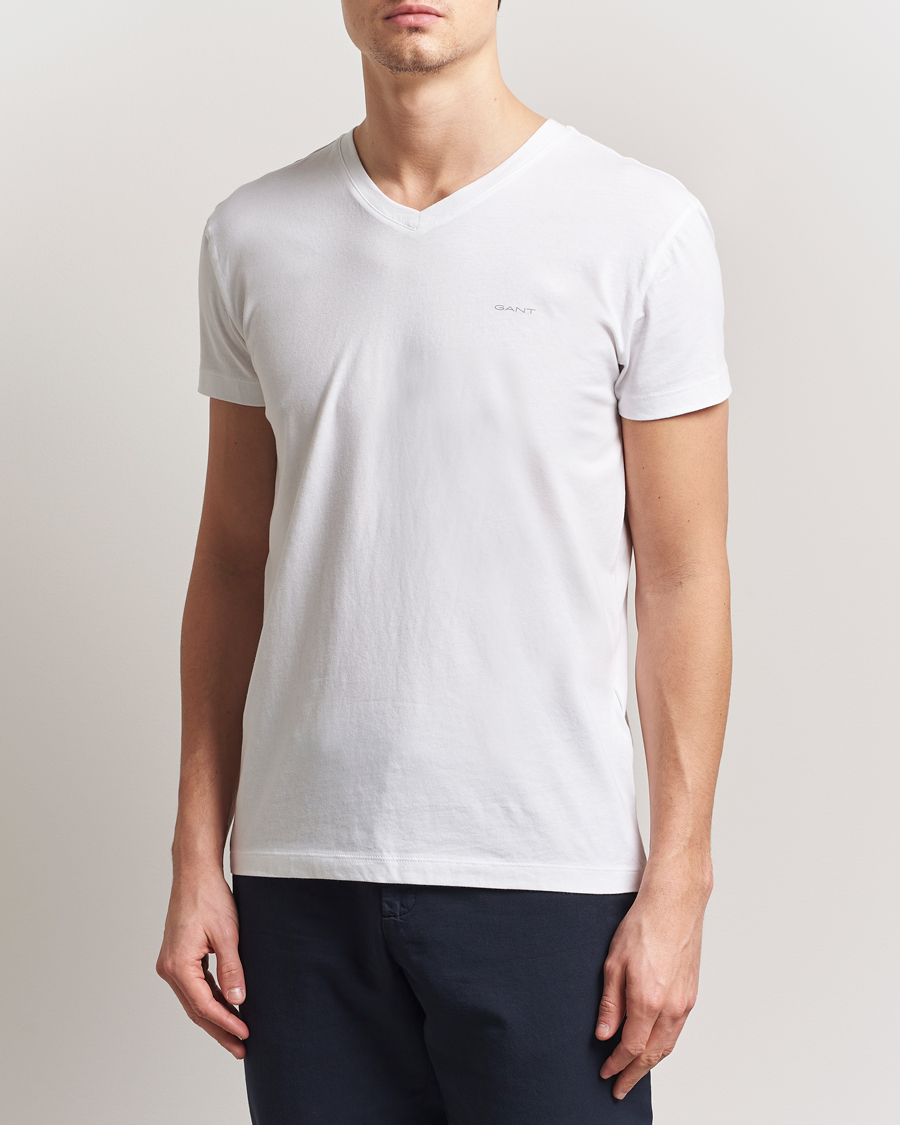Herr | T-Shirts | GANT | 2-Pack V-Neck T-shirt White