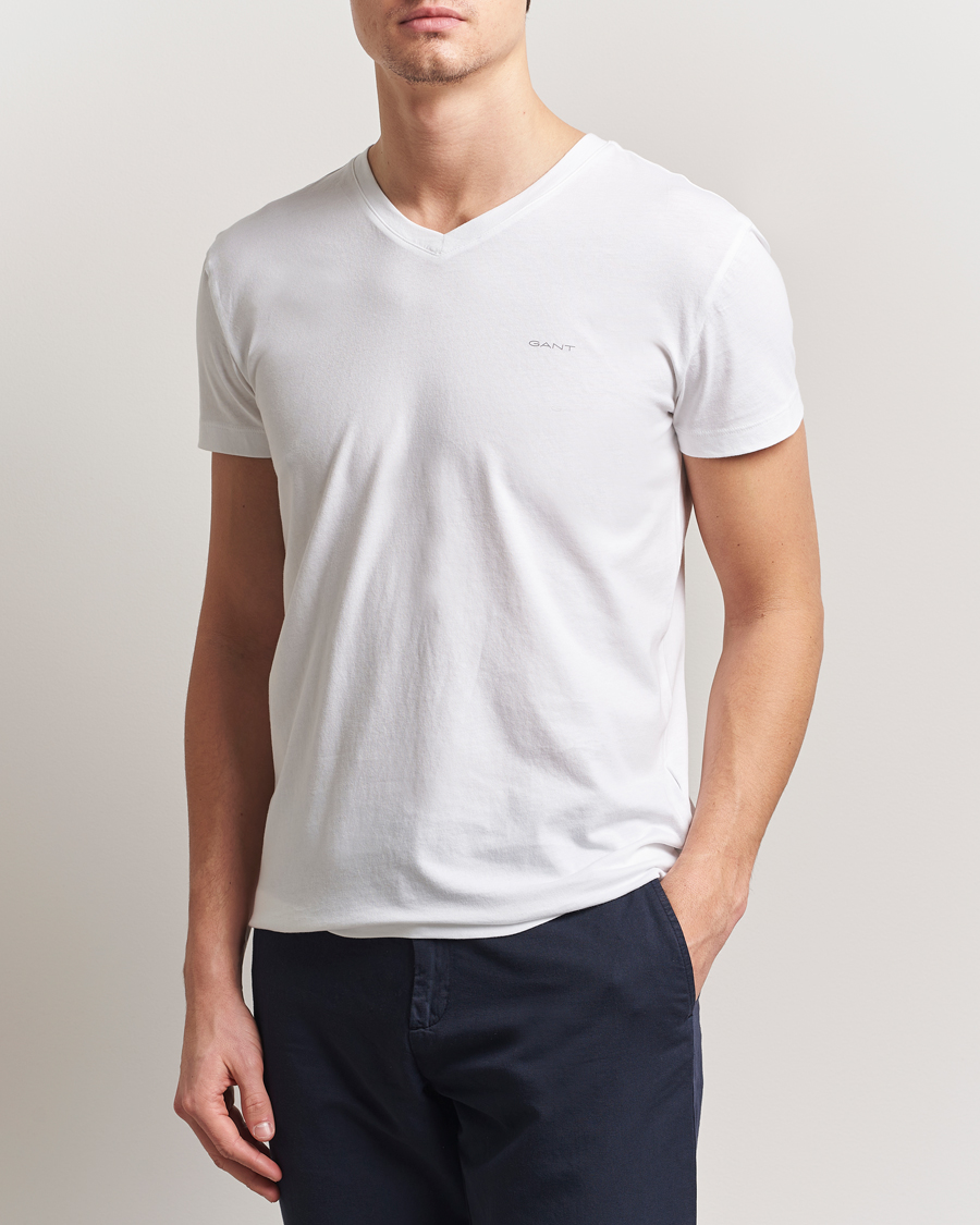Herr | T-Shirts | GANT | 2-Pack V-Neck T-shirt Black/White