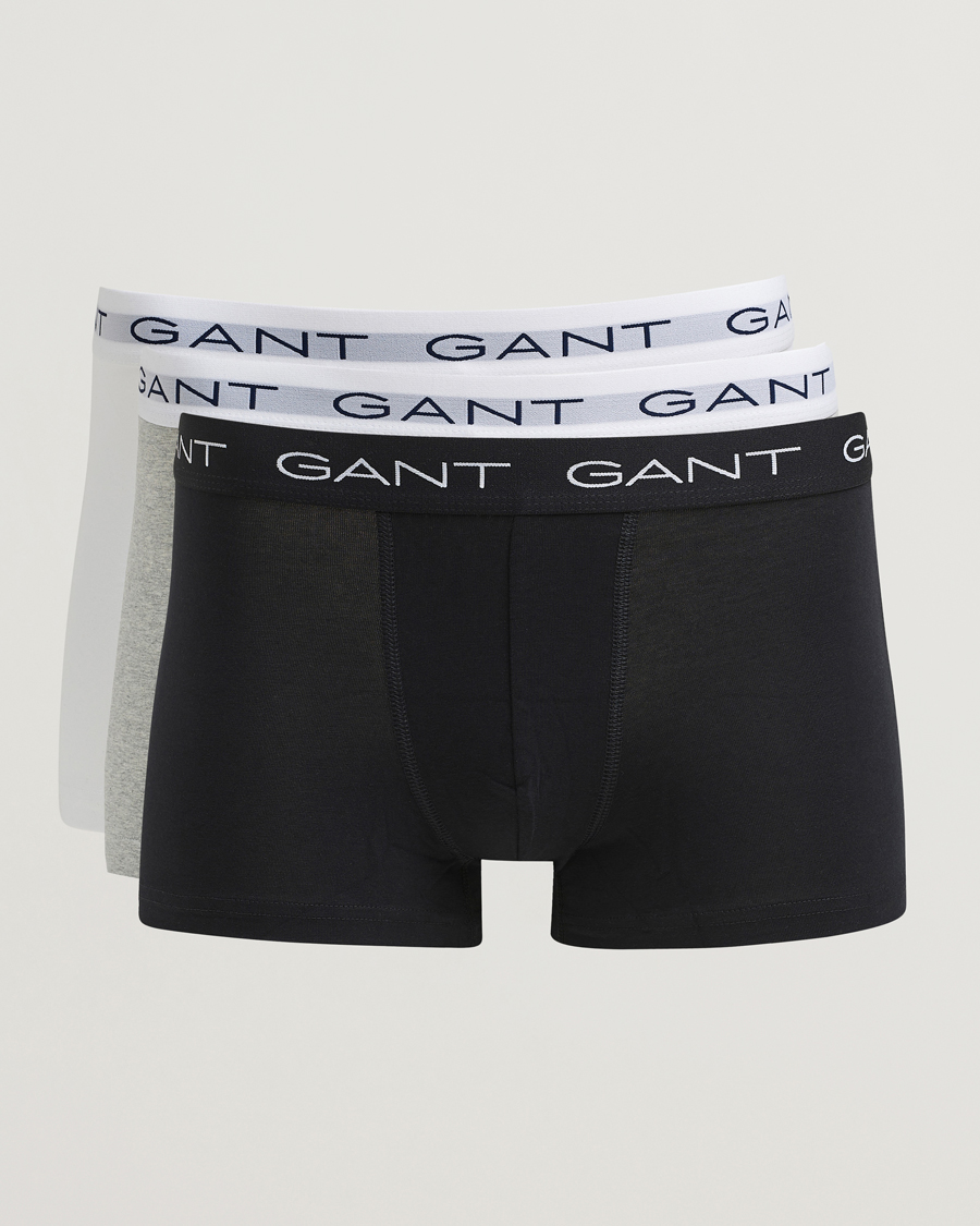 Herr | Underkläder | Gant | 3-Pack Trunks Light Grey Melange/Black/White