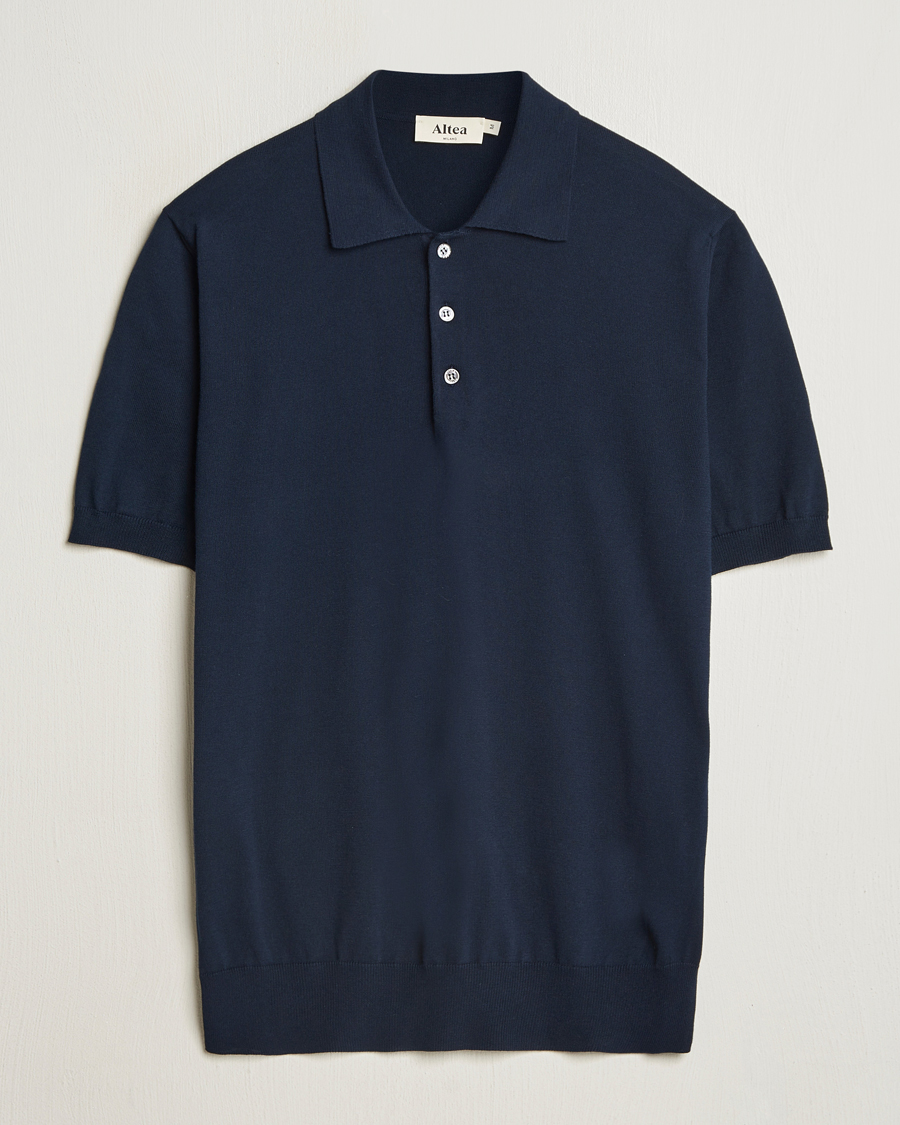 Herr | Pikéer | Altea | Short Sleeve Cotton Polo Navy