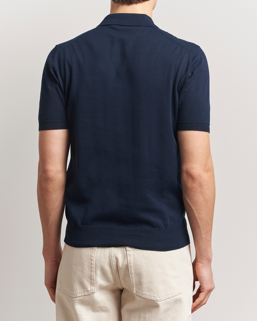 Herr | Pikéer | Altea | Short Sleeve Cotton Polo Navy