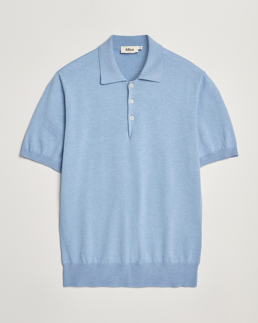 Herr | Pikéer | Altea | Short Sleeve Cotton Polo Light Blue