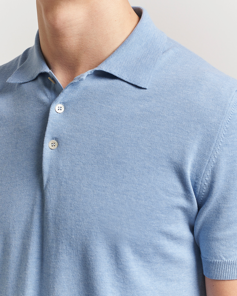 Herr | Pikéer | Altea | Short Sleeve Cotton Polo Light Blue