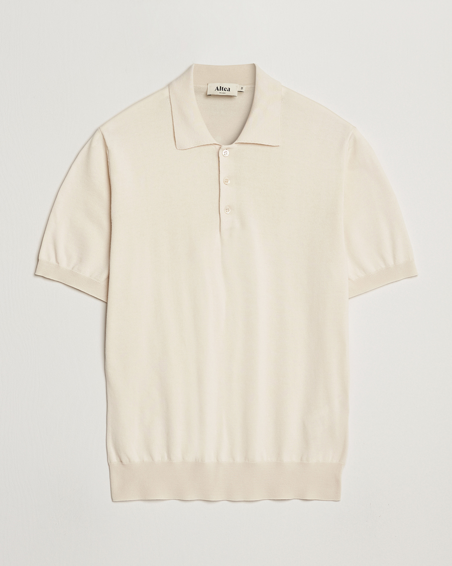 Herr | Pikéer | Altea | Short Sleeve Cotton Polo Off White
