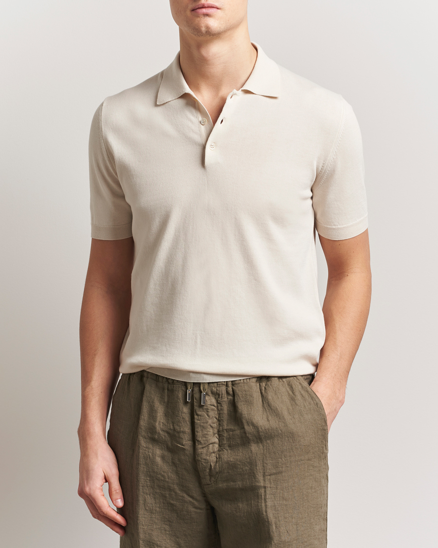 Herr | Pikéer | Altea | Short Sleeve Cotton Polo Off White