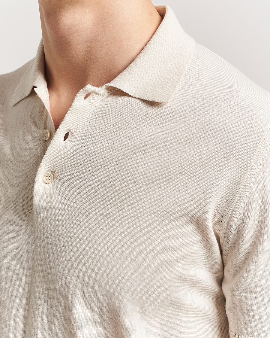Herr | Pikéer | Altea | Short Sleeve Cotton Polo Off White