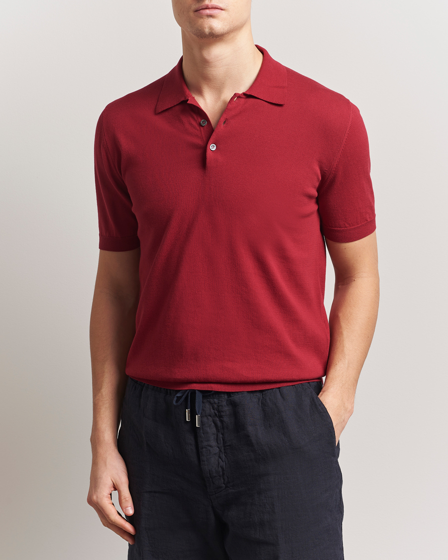 Herr | Pikéer | Altea | Short Sleeve Cotton Polo Burgundy