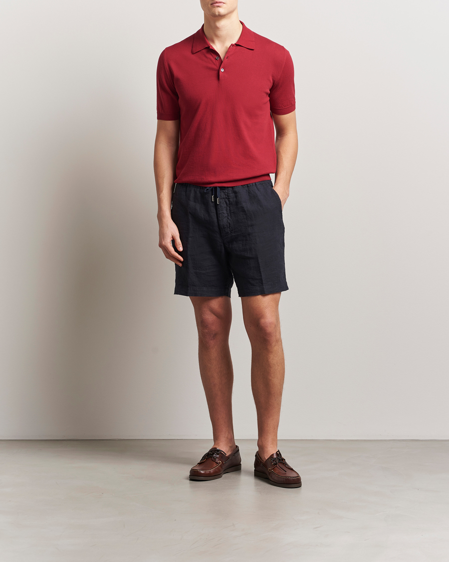 Herr | Shorts | Altea | Linen Drawstring Shorts Navy