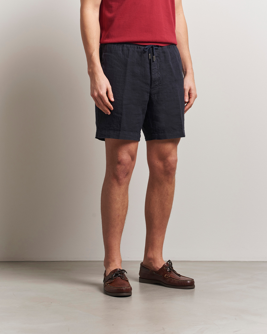 Herr | Shorts | Altea | Linen Drawstring Shorts Navy