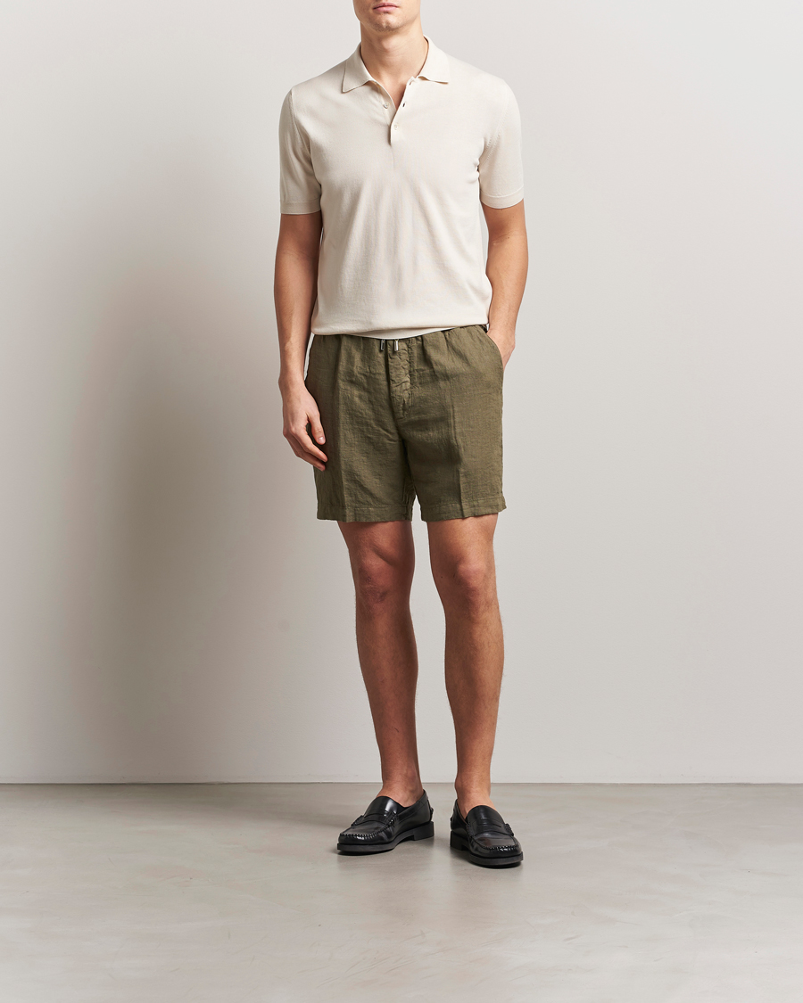 Herr | Shorts | Altea | Linen Drawstring Shorts Military