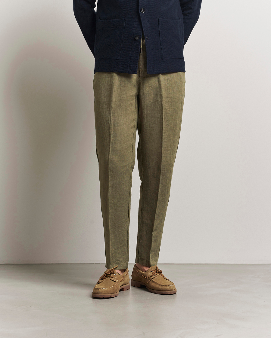 Herr | Byxor | Altea | Linen Drawstring Pants Military