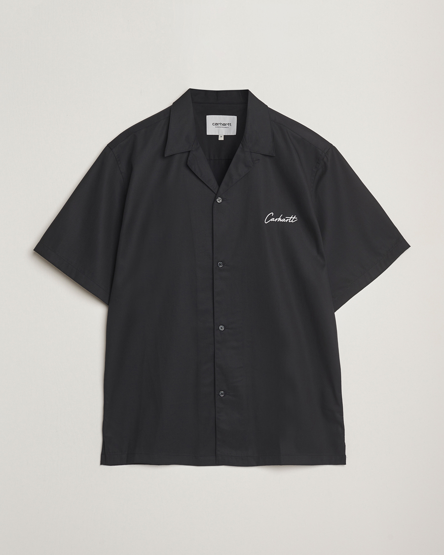 Herr | Skjortor | Carhartt WIP | Short Sleeve Cotton/Tencel Delrey Shirt Black/White