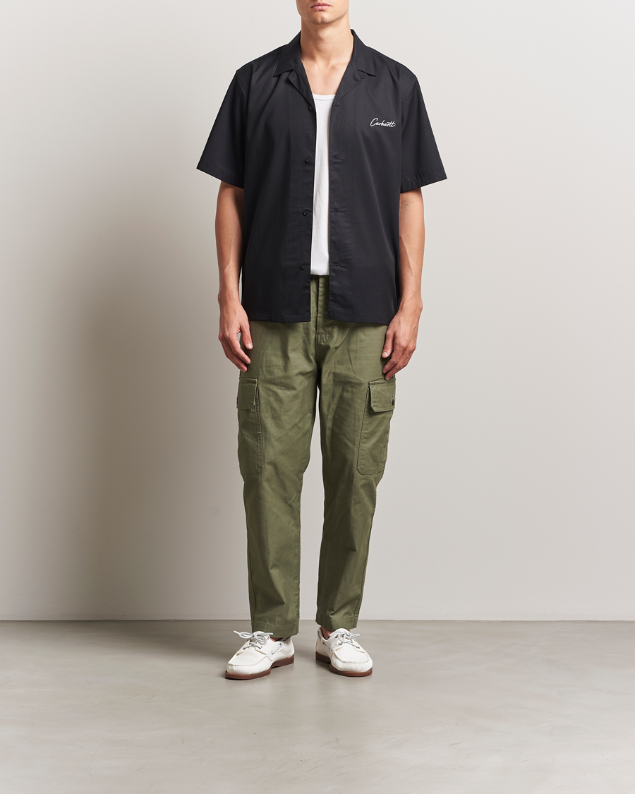 Herr | Skjortor | Carhartt WIP | Short Sleeve Cotton/Tencel Delrey Shirt Black/White